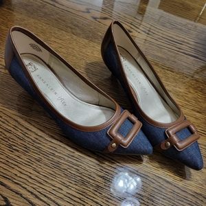 Barely worn Anne Klein iflex denim look kitten heels